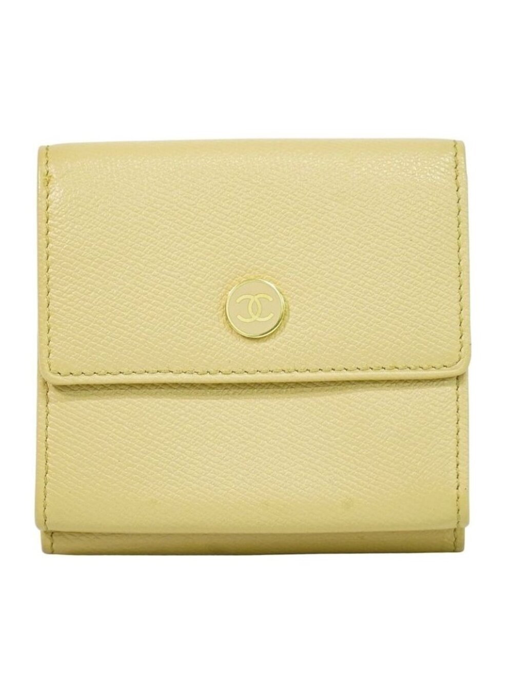 Chanel Coco Mark Button Trifold Folding Wallet Compact